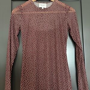 Reformation Chocolate Polka Dot Dress